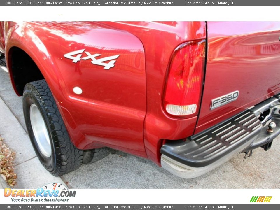 2001 Ford F350 Super Duty Lariat Crew Cab 4x4 Dually Toreador Red Metallic / Medium Graphite Photo #22