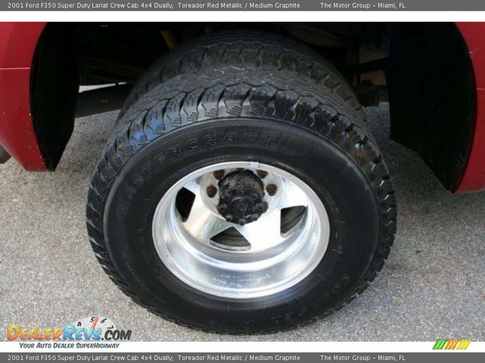 2001 Ford F350 Super Duty Lariat Crew Cab 4x4 Dually Toreador Red Metallic / Medium Graphite Photo #26