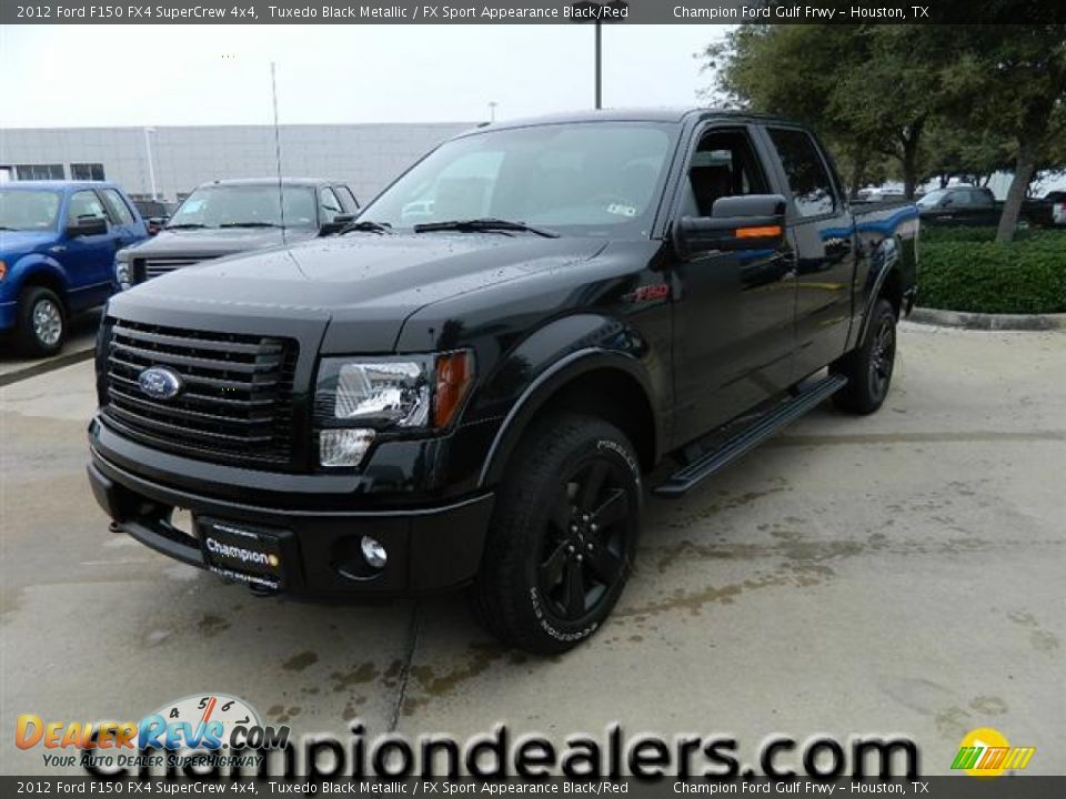 2012 Ford F150 FX4 SuperCrew 4x4 Tuxedo Black Metallic / FX Sport Appearance Black/Red Photo #1