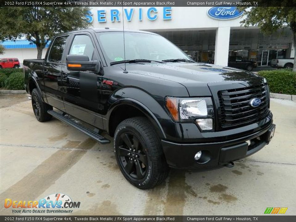 2012 Ford F150 FX4 SuperCrew 4x4 Tuxedo Black Metallic / FX Sport Appearance Black/Red Photo #3