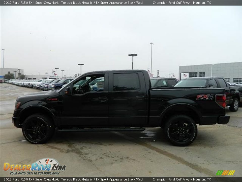 2012 Ford F150 FX4 SuperCrew 4x4 Tuxedo Black Metallic / FX Sport Appearance Black/Red Photo #8