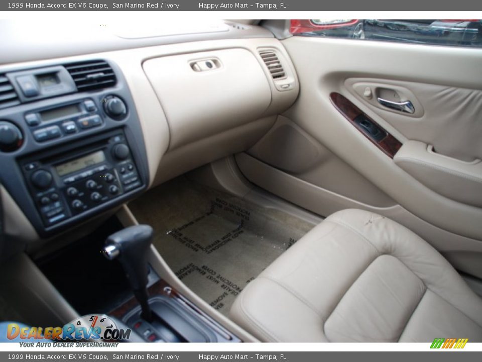 1999 Honda Accord EX V6 Coupe San Marino Red / Ivory Photo #6