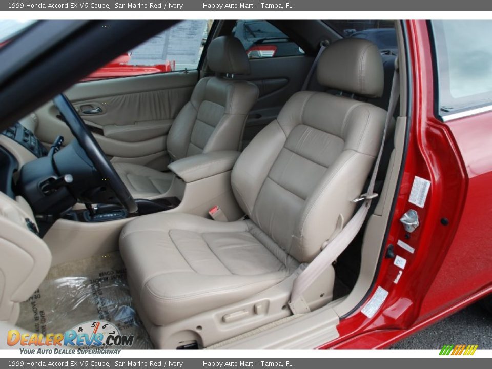 1999 Honda Accord EX V6 Coupe San Marino Red / Ivory Photo #16