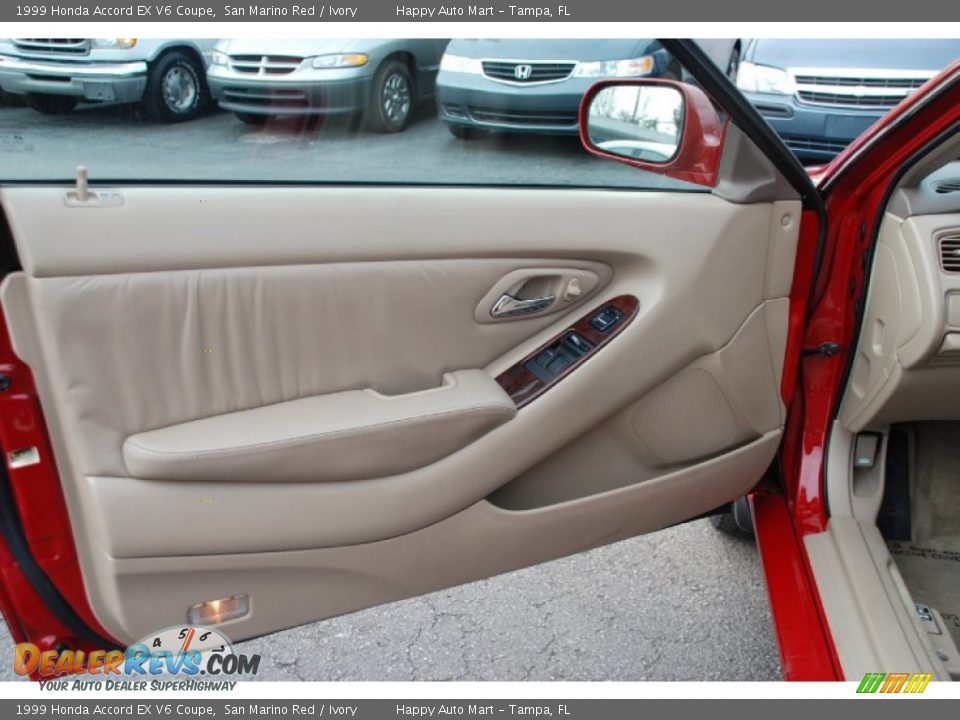 1999 Honda Accord EX V6 Coupe San Marino Red / Ivory Photo #18