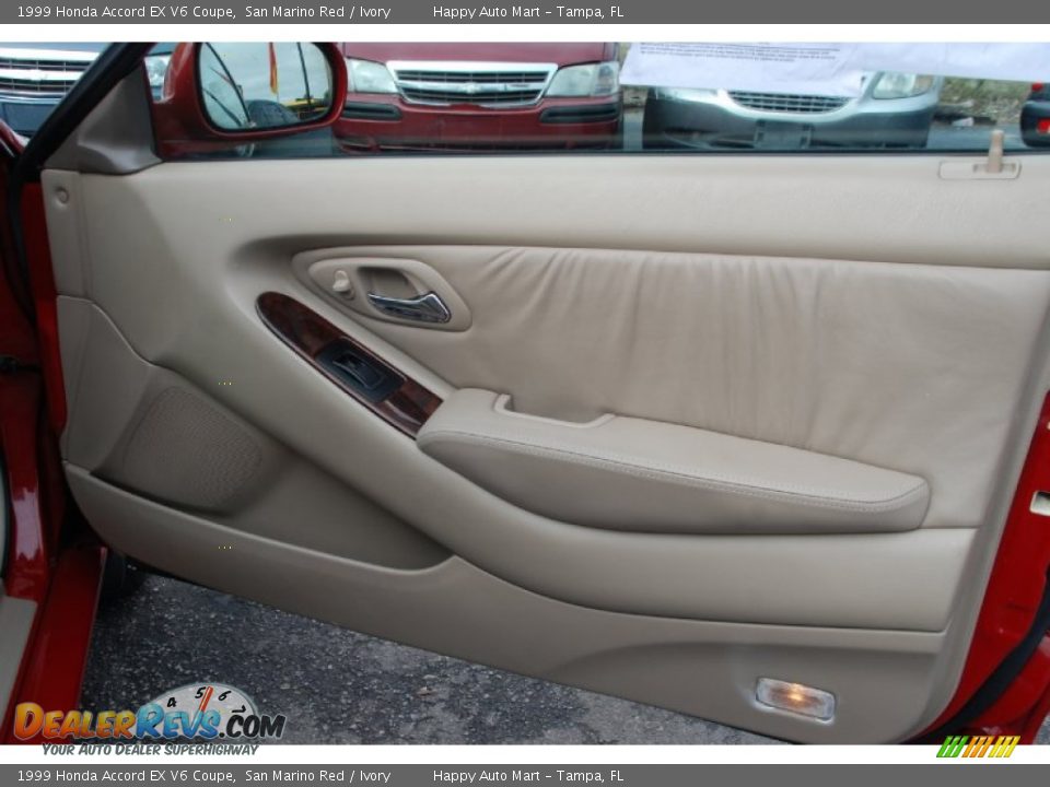 1999 Honda Accord EX V6 Coupe San Marino Red / Ivory Photo #19