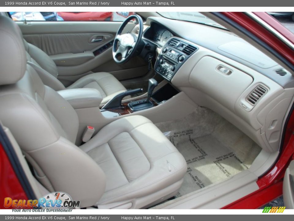 1999 Honda Accord EX V6 Coupe San Marino Red / Ivory Photo #20