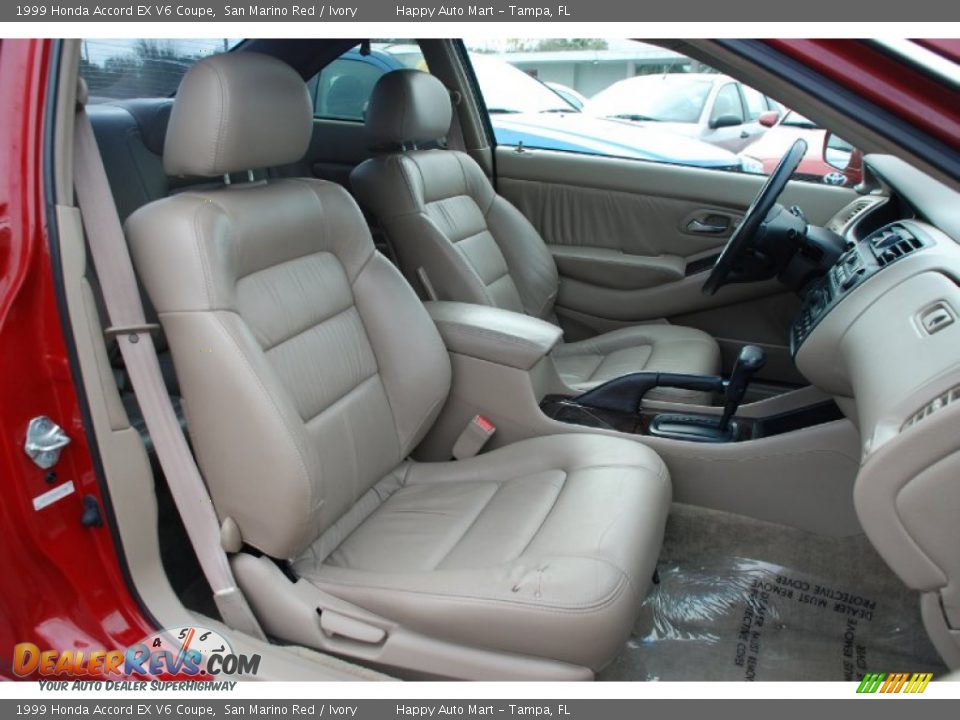 1999 Honda Accord EX V6 Coupe San Marino Red / Ivory Photo #21