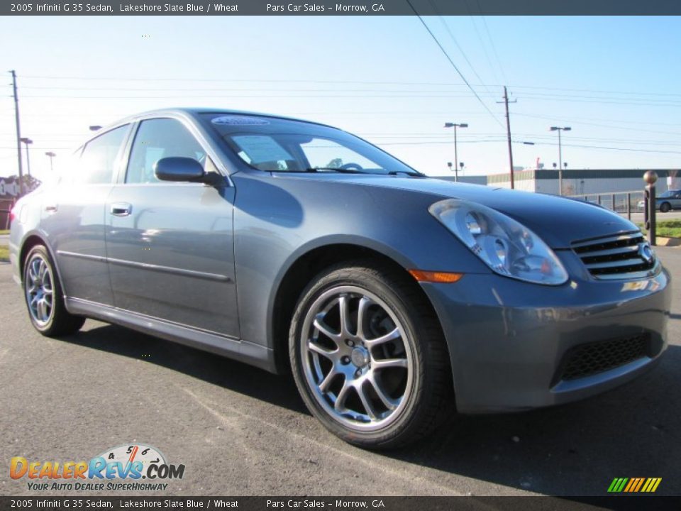 2005 Infiniti G 35 Sedan Lakeshore Slate Blue / Wheat Photo #4