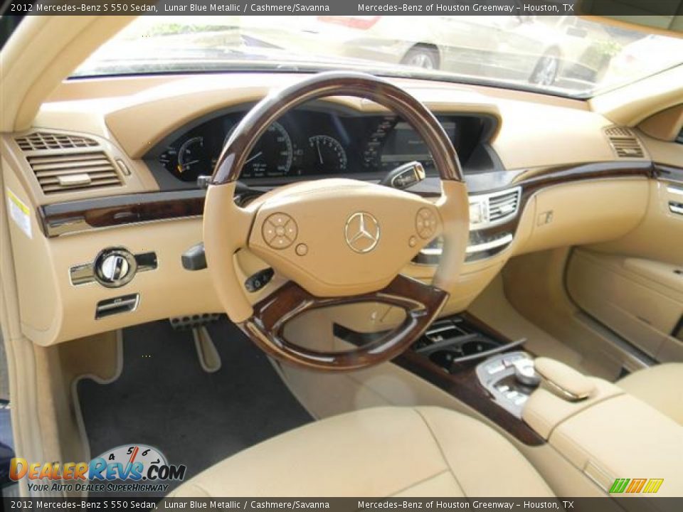 2012 Mercedes-Benz S 550 Sedan Lunar Blue Metallic / Cashmere/Savanna Photo #12