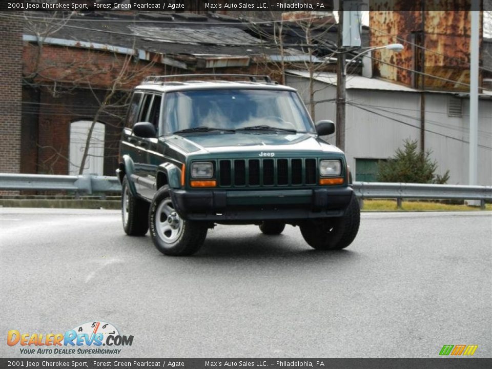 2001 Jeep Cherokee Sport Forest Green Pearlcoat / Agate Photo #2