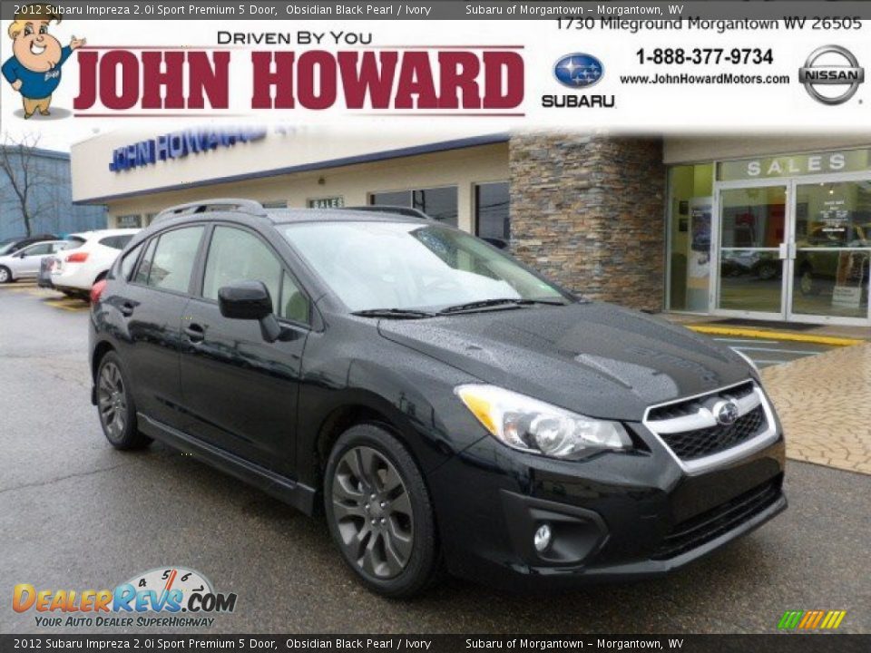 2012 Subaru Impreza 2.0i Sport Premium 5 Door Obsidian Black Pearl / Ivory Photo #1