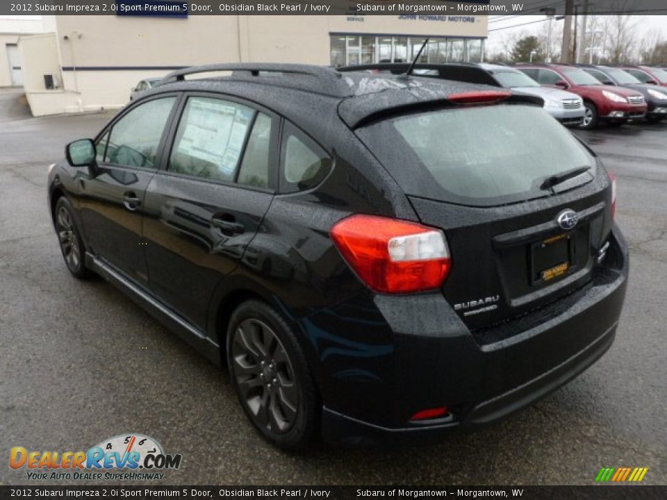 2012 Subaru Impreza 2.0i Sport Premium 5 Door Obsidian Black Pearl / Ivory Photo #5