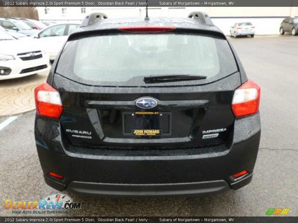 2012 Subaru Impreza 2.0i Sport Premium 5 Door Obsidian Black Pearl / Ivory Photo #6