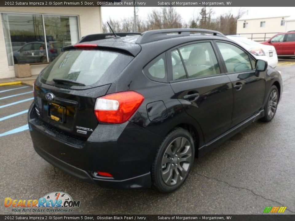 2012 Subaru Impreza 2.0i Sport Premium 5 Door Obsidian Black Pearl / Ivory Photo #7