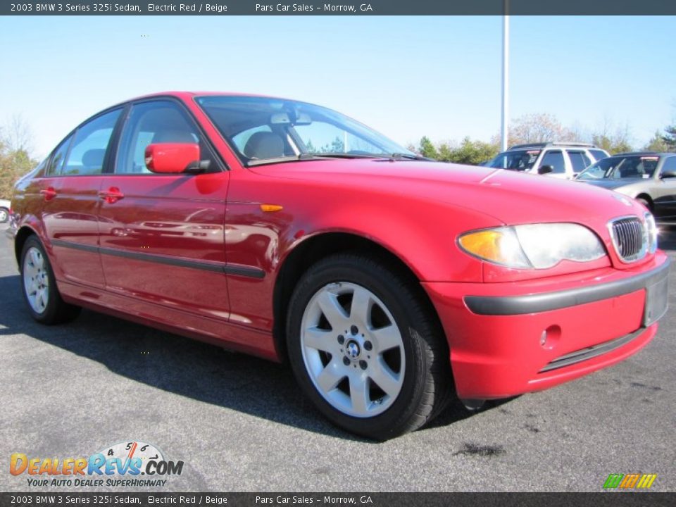 2003 BMW 3 Series 325i Sedan Electric Red / Beige Photo #4