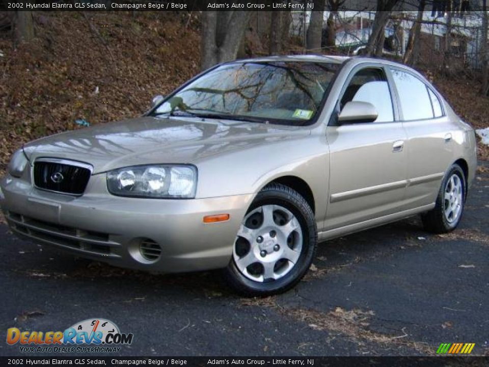 2002 Hyundai Elantra GLS Sedan Champagne Beige / Beige Photo #9