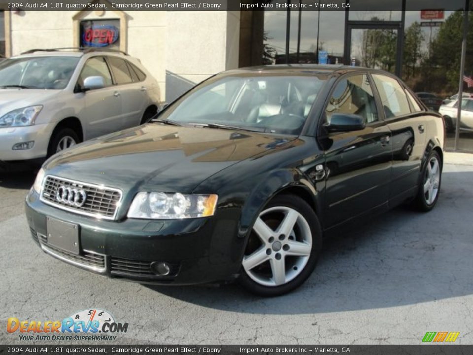 2004 Audi A4 1.8T quattro Sedan Cambridge Green Pearl Effect / Ebony Photo #3
