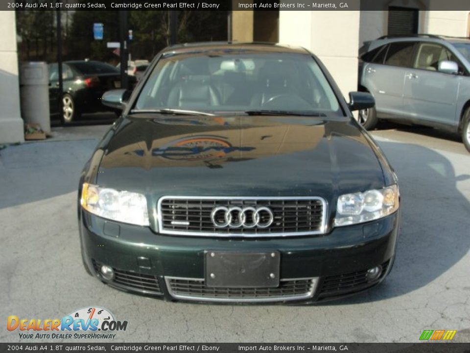 2004 Audi A4 1.8T quattro Sedan Cambridge Green Pearl Effect / Ebony Photo #7