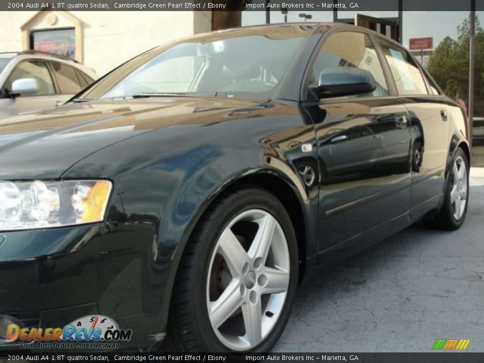 2004 Audi A4 1.8T quattro Sedan Cambridge Green Pearl Effect / Ebony Photo #9