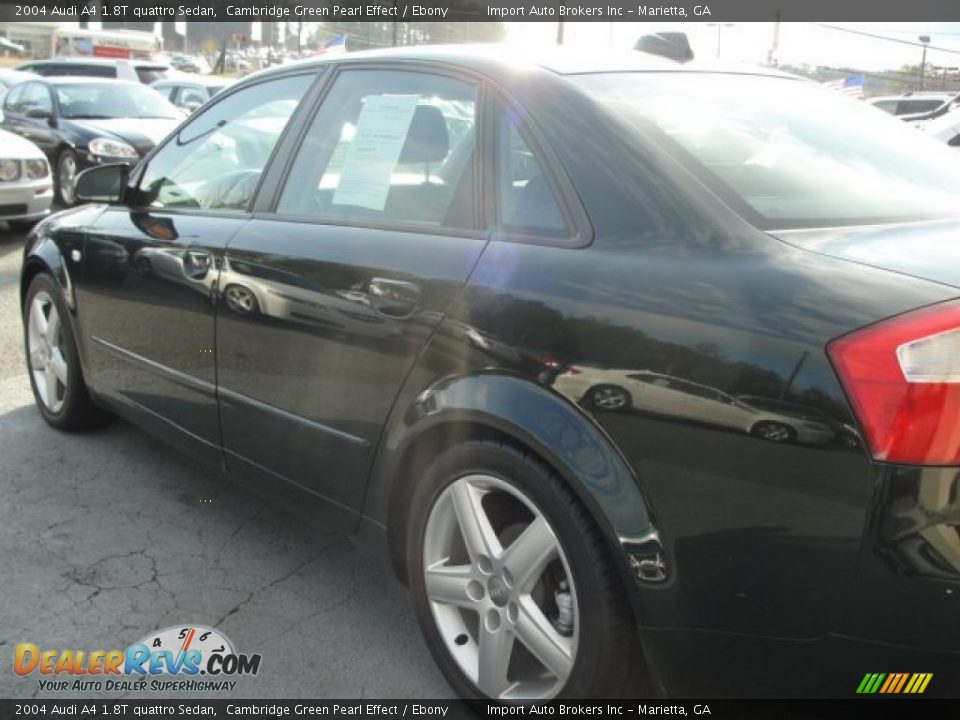 2004 Audi A4 1.8T quattro Sedan Cambridge Green Pearl Effect / Ebony Photo #10