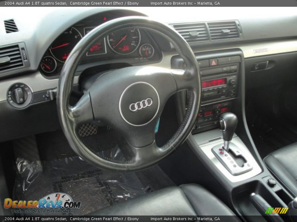 2004 Audi A4 1.8T quattro Sedan Cambridge Green Pearl Effect / Ebony Photo #14