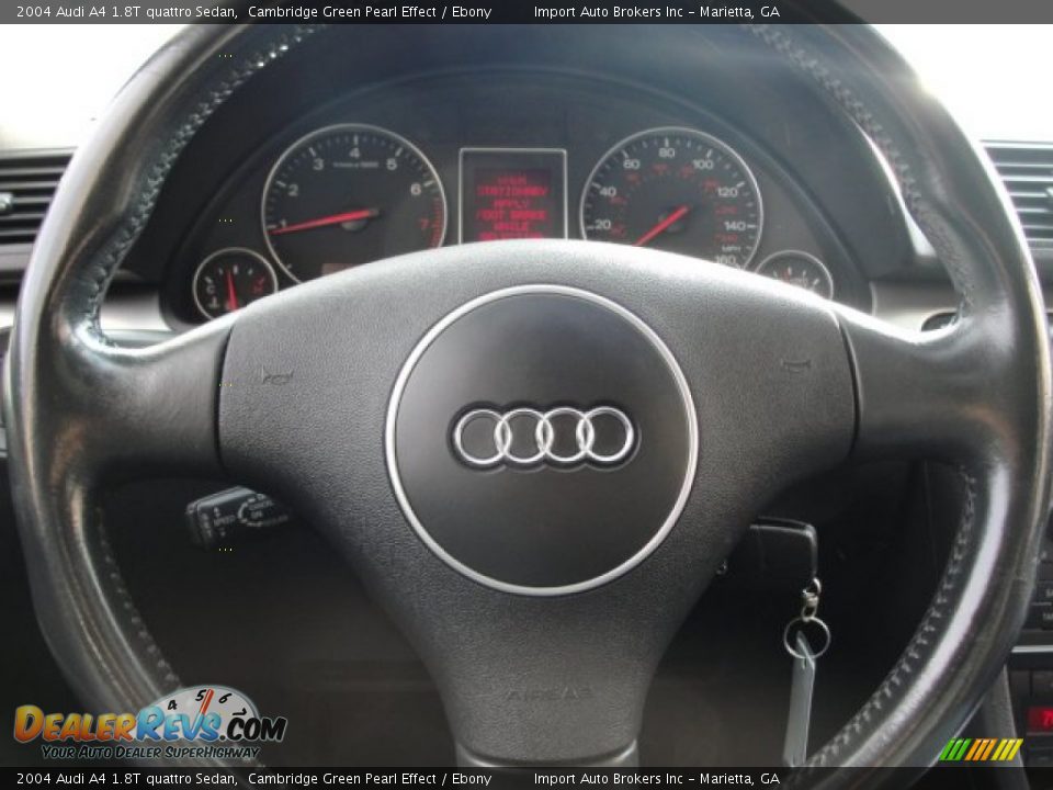 2004 Audi A4 1.8T quattro Sedan Cambridge Green Pearl Effect / Ebony Photo #26