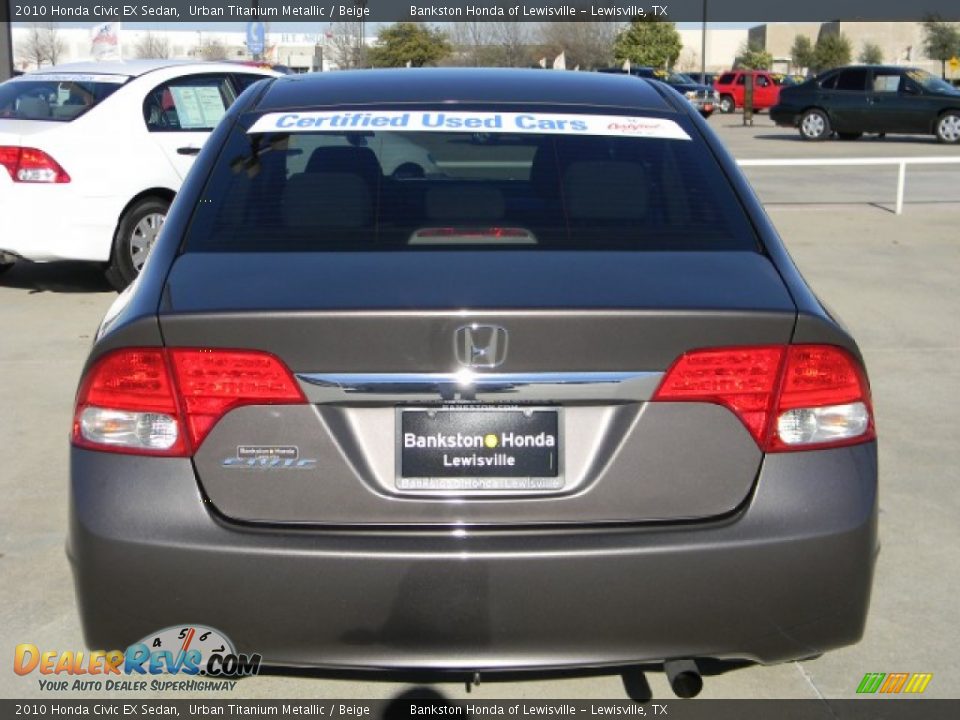 2010 Honda Civic EX Sedan Urban Titanium Metallic / Beige Photo #4