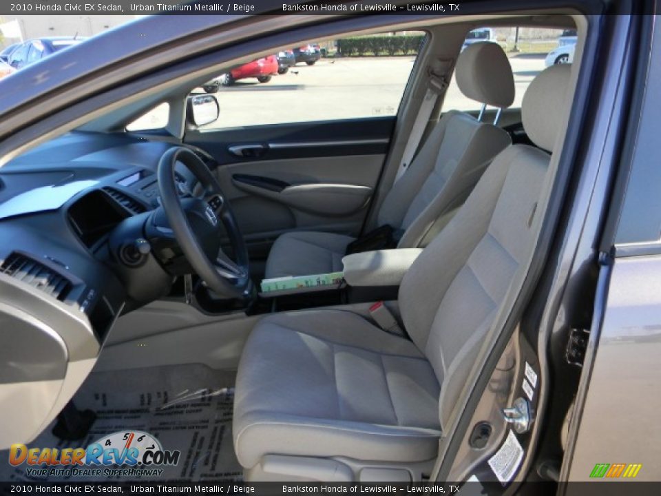 2010 Honda Civic EX Sedan Urban Titanium Metallic / Beige Photo #8