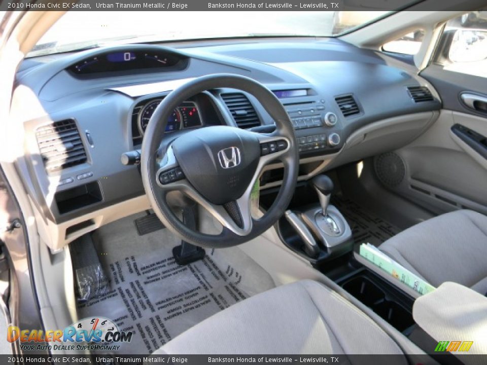 2010 Honda Civic EX Sedan Urban Titanium Metallic / Beige Photo #9