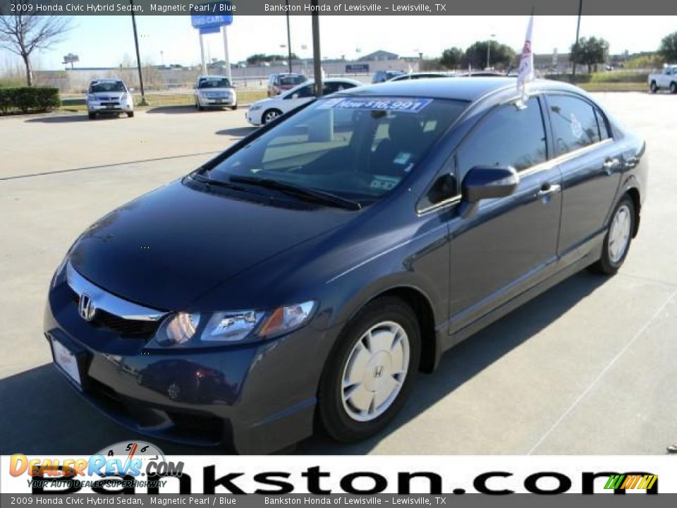 2009 Honda Civic Hybrid Sedan Magnetic Pearl / Blue Photo #1