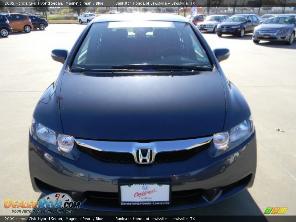 2009 Honda Civic Hybrid Sedan Magnetic Pearl / Blue Photo #2