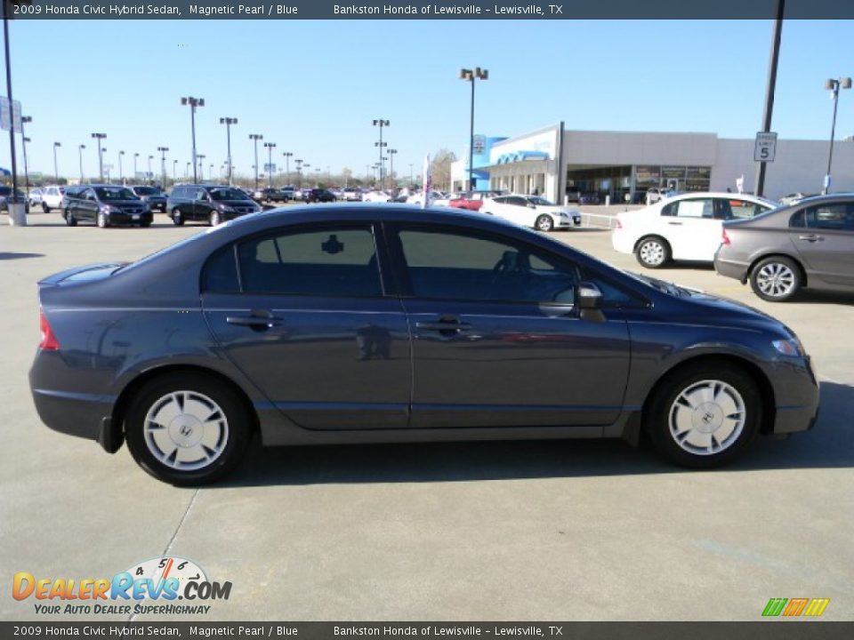 2009 Honda Civic Hybrid Sedan Magnetic Pearl / Blue Photo #3