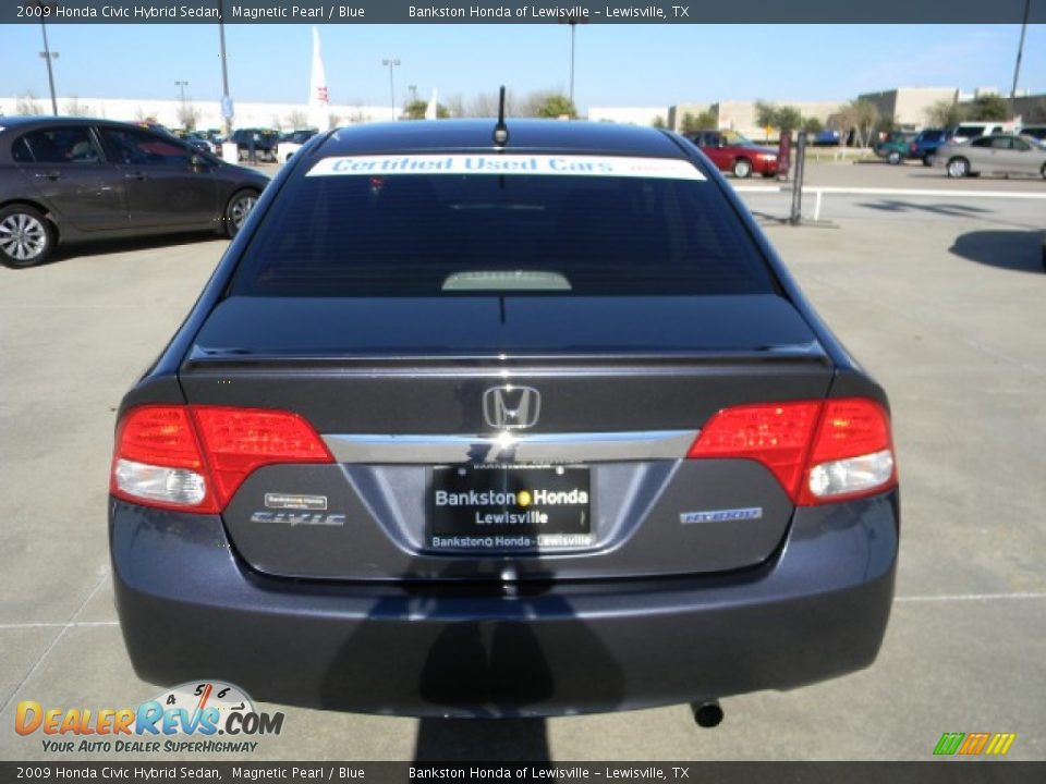 2009 Honda Civic Hybrid Sedan Magnetic Pearl / Blue Photo #4