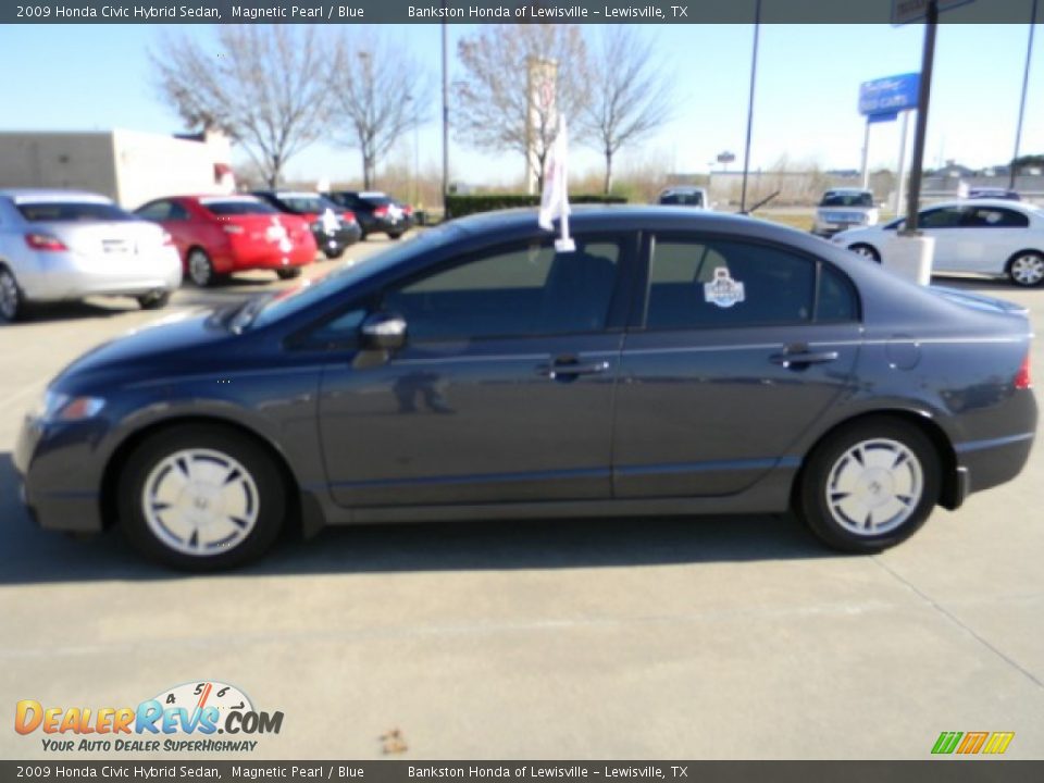 2009 Honda Civic Hybrid Sedan Magnetic Pearl / Blue Photo #5