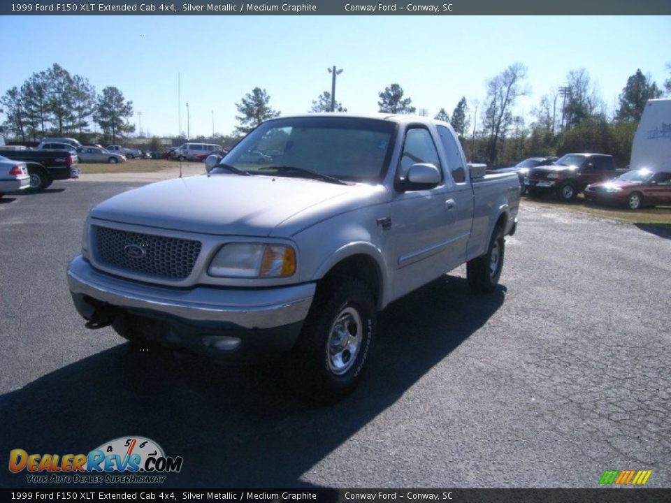 1999 Ford F150 XLT Extended Cab 4x4 Silver Metallic / Medium Graphite Photo #1