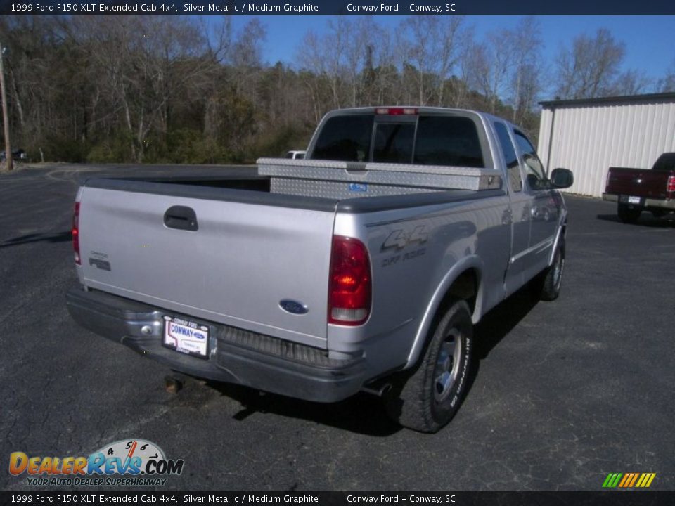 1999 Ford F150 XLT Extended Cab 4x4 Silver Metallic / Medium Graphite Photo #5