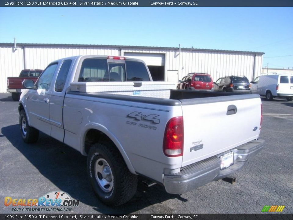 1999 Ford F150 XLT Extended Cab 4x4 Silver Metallic / Medium Graphite Photo #7