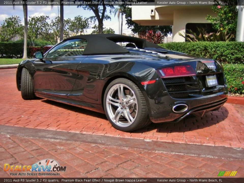 2011 Audi R8 Spyder 5.2 FSI quattro Phantom Black Pearl Effect / Nougat Brown Nappa Leather Photo #2