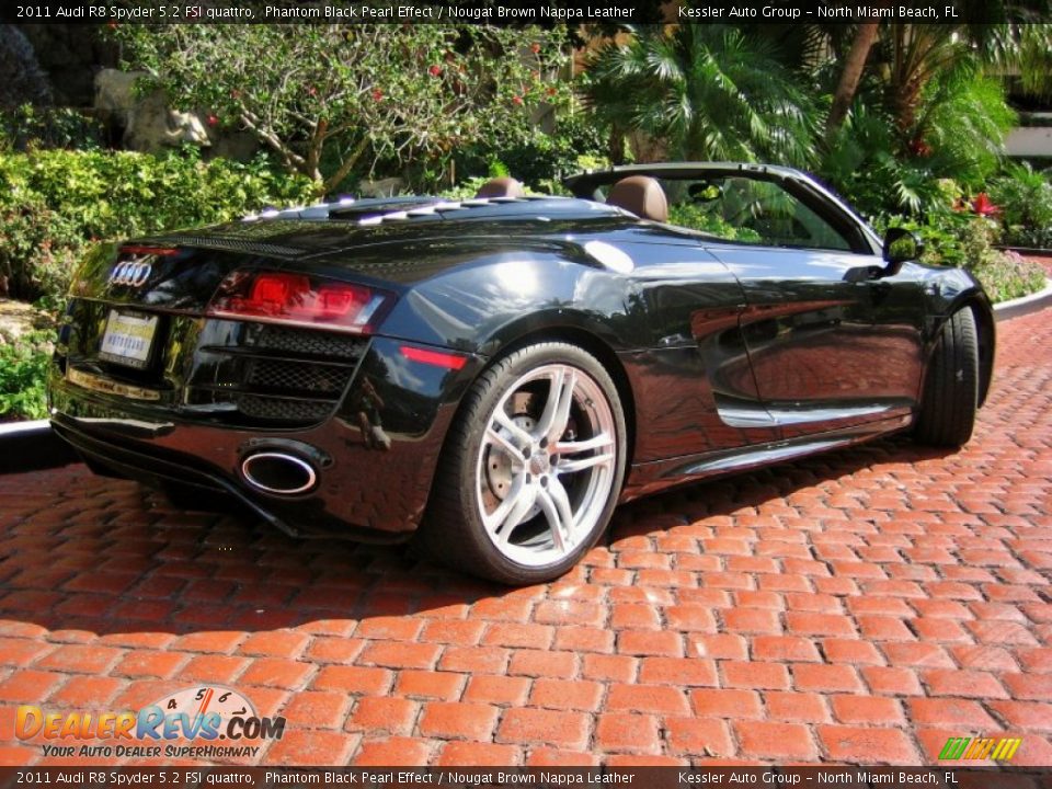 2011 Audi R8 Spyder 5.2 FSI quattro Phantom Black Pearl Effect / Nougat Brown Nappa Leather Photo #4