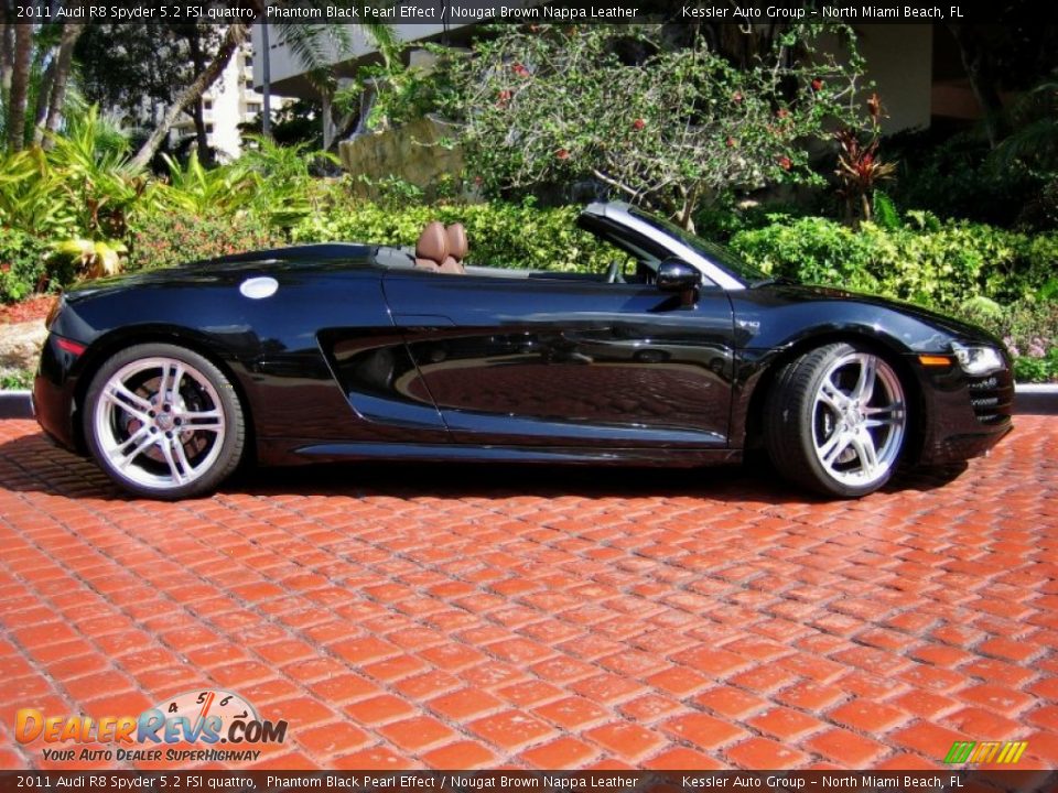 2011 Audi R8 Spyder 5.2 FSI quattro Phantom Black Pearl Effect / Nougat Brown Nappa Leather Photo #5