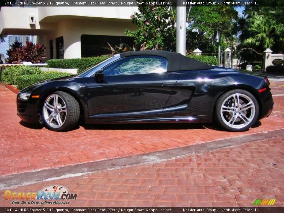 2011 Audi R8 Spyder 5.2 FSI quattro Phantom Black Pearl Effect / Nougat Brown Nappa Leather Photo #6