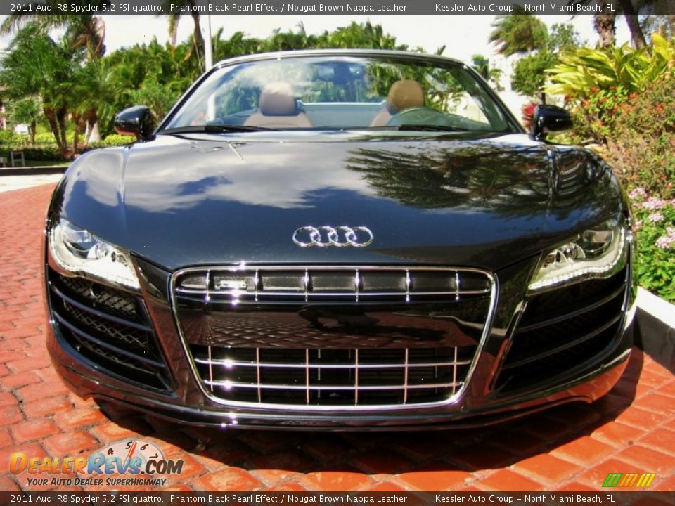 2011 Audi R8 Spyder 5.2 FSI quattro Phantom Black Pearl Effect / Nougat Brown Nappa Leather Photo #7