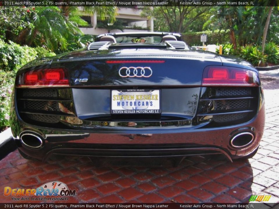 2011 Audi R8 Spyder 5.2 FSI quattro Phantom Black Pearl Effect / Nougat Brown Nappa Leather Photo #8