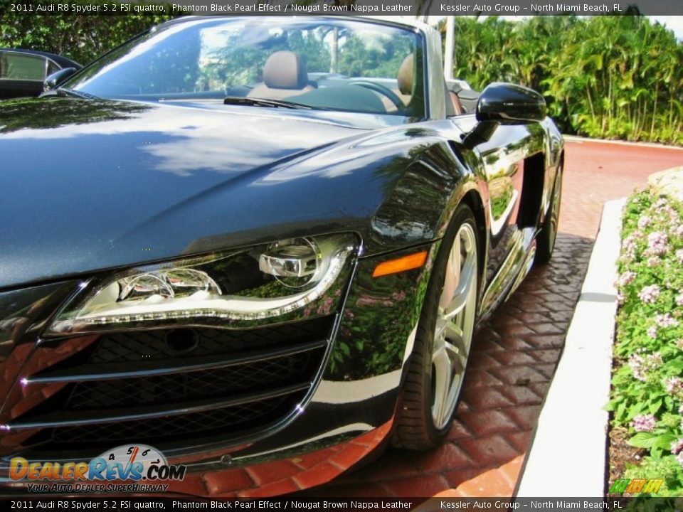 2011 Audi R8 Spyder 5.2 FSI quattro Phantom Black Pearl Effect / Nougat Brown Nappa Leather Photo #10