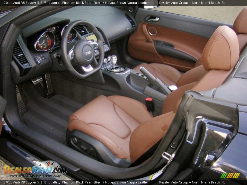 Nougat Brown Nappa Leather Interior - 2011 Audi R8 Spyder 5.2 FSI quattro Photo #13