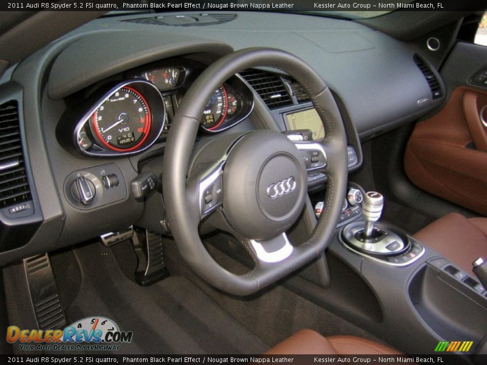 Nougat Brown Nappa Leather Interior - 2011 Audi R8 Spyder 5.2 FSI quattro Photo #19