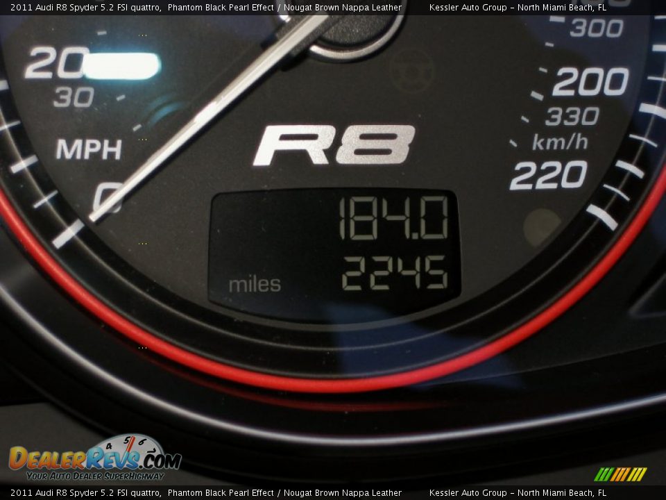 2011 Audi R8 Spyder 5.2 FSI quattro Phantom Black Pearl Effect / Nougat Brown Nappa Leather Photo #24