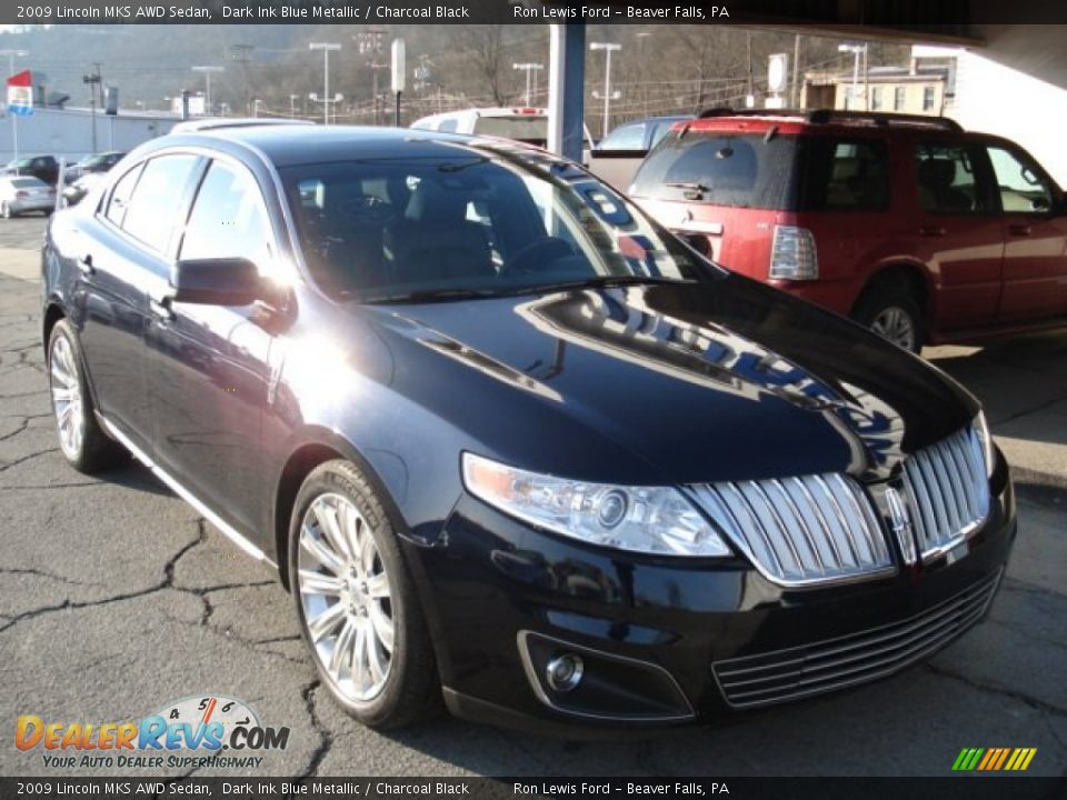 2009 Lincoln MKS AWD Sedan Dark Ink Blue Metallic / Charcoal Black Photo #2
