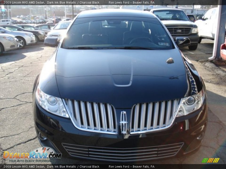 2009 Lincoln MKS AWD Sedan Dark Ink Blue Metallic / Charcoal Black Photo #3