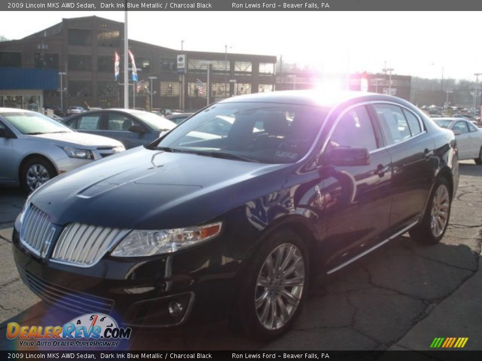 2009 Lincoln MKS AWD Sedan Dark Ink Blue Metallic / Charcoal Black Photo #4